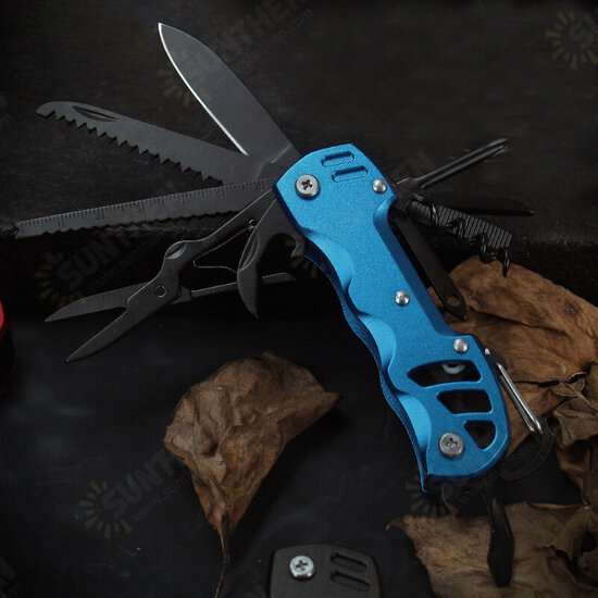 15-in-1 Multifunction Folding Knife EDC Survival Tools Saw Scissors Opener Carabiner Screwdriver Outdoor Camping Climbing Travel