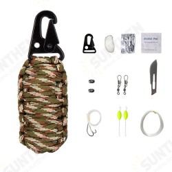 16Pcs Outdoor Paracord Kit Survival Rope Set Fishing Tools Camping Carabiner Emergency Gear 16Pcs Outdoor Paracord Kit Survival Rope Set Fishing Tools Camping Carabiner Emergency Gear