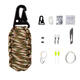 16Pcs Outdoor Paracord Kit Survival Rope Set Fishing Tools Camping Carabiner Emergency Gear