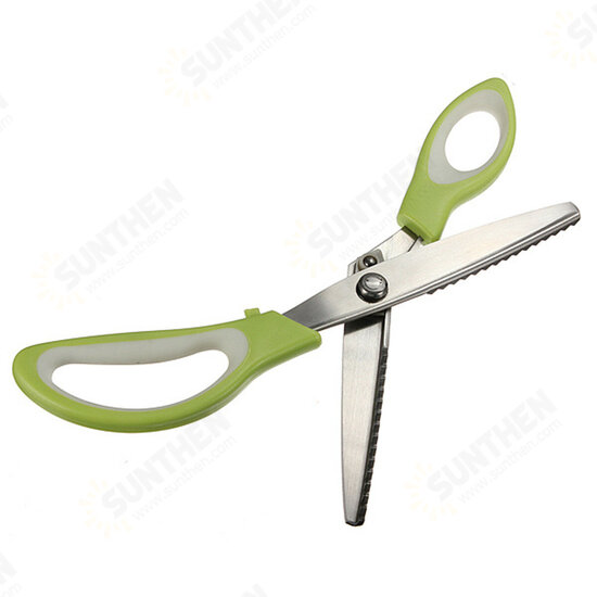 24CM DIY Teeth Scissors Stainless Steel Sewing Dressmaking Triangular Arc Shears Cutter Portable Camping Picnic