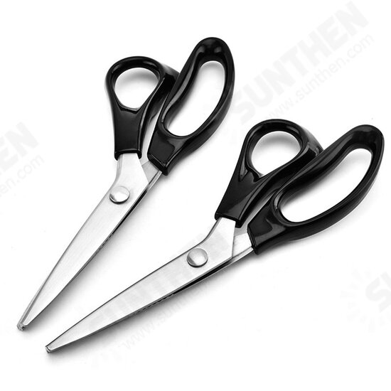 Circle Arc/Triangle Tooth Scissor Leather Handicraft Shear Scissors Fabric Edge Cutting Tools