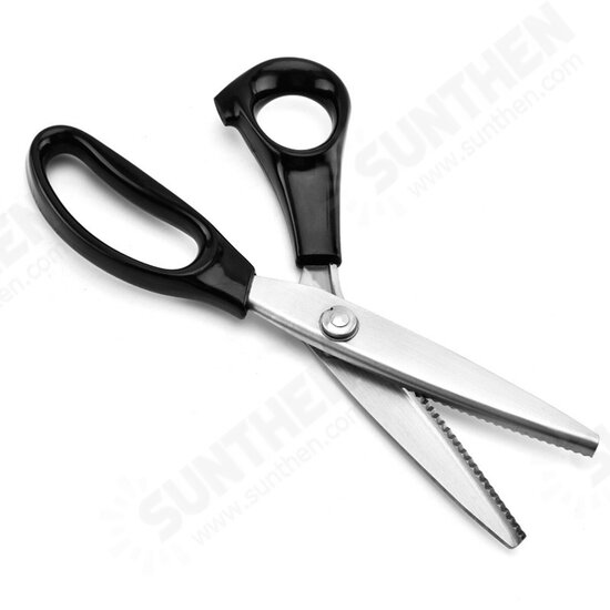 Circle Arc/Triangle Tooth Scissor Leather Handicraft Shear Scissors Fabric Edge Cutting Tools