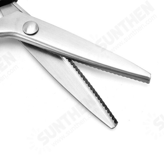 Circle Arc/Triangle Tooth Scissor Leather Handicraft Shear Scissors Fabric Edge Cutting Tools