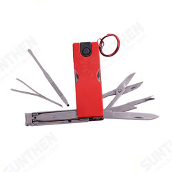 Folding Nail Clippers Scissors Outdoor Portable Multifunctional Tools Beauty Tool with LED Light and Key Ring Folding Nail Clippers Scissors Outdoor Portable Multifunctional Tools Beauty Tool with LED Light and Key Ring