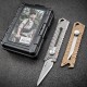 12.2CM Mini Tactical Folding EDC Blade Knife Opener Titanium Alloy EDC Keychain Survival Clip Point Blade for Camping Outdoor