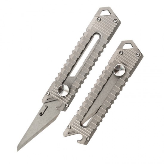 12.2CM Mini Tactical Folding EDC Blade Knife Opener Titanium Alloy EDC Keychain Survival Clip Point Blade for Camping Outdoor