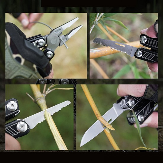 16-in-1 Multi-tools Outdoor Tactical Pliers Pocket EDC Knife With Scissors Saw Opener Screwdrivers Camping Survival Tools