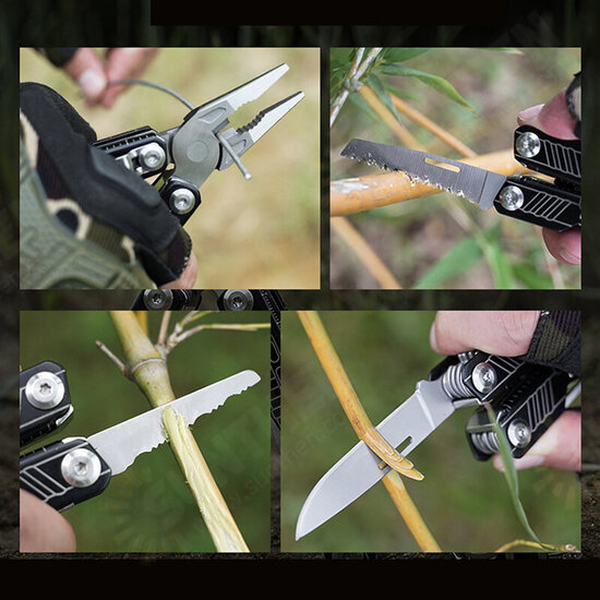 16-in-1 Multi-tools Outdoor Tactical Pliers Pocket EDC Knife With Scissors Saw Opener Screwdrivers Camping Survival Tools