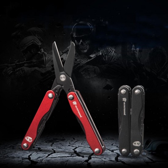 GQ-01A 6 In 1 Mini EDC Scissors MultiFunction Combination Tool Survival Army Knives