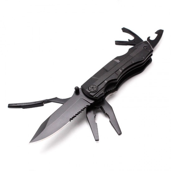 10 In 1 EDC Pocket Folding Pliers Cutter Screw Bits Set Outdoor Camping Survival Tools Kit