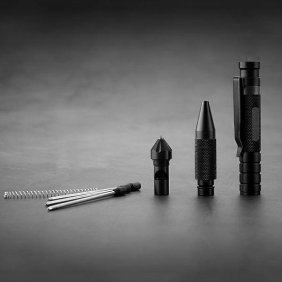 3 In 1 EDC Tactical Pen Aluminum Alloy Tungsten Steel Head Whistle Writting Emergency Safe Security Tool