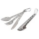 3-In-1 Outdoor Tableware Set Camping Cooking Supplies Home Picnic Hiking Travel Tools Stainless Steel Folding Pocket Spoon Kits