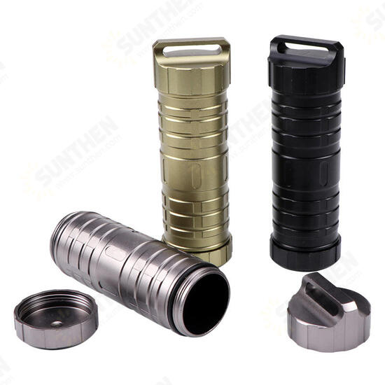 EDC Portable Waterproof Tank CNC Aluminum Sealed Bottles Pill Capsule Compartment