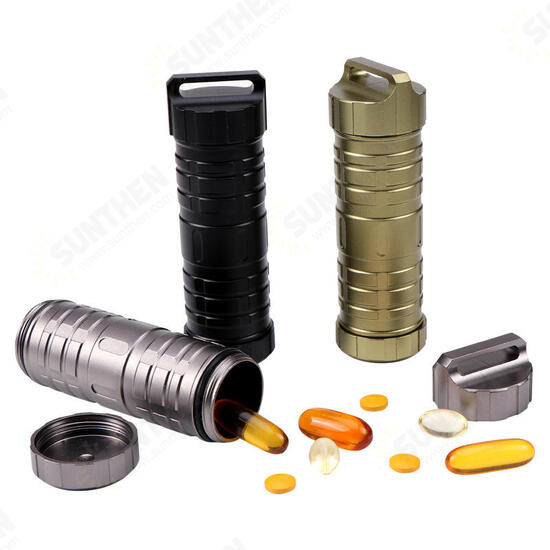 EDC Portable Waterproof Tank CNC Aluminum Sealed Bottles Pill Capsule Compartment