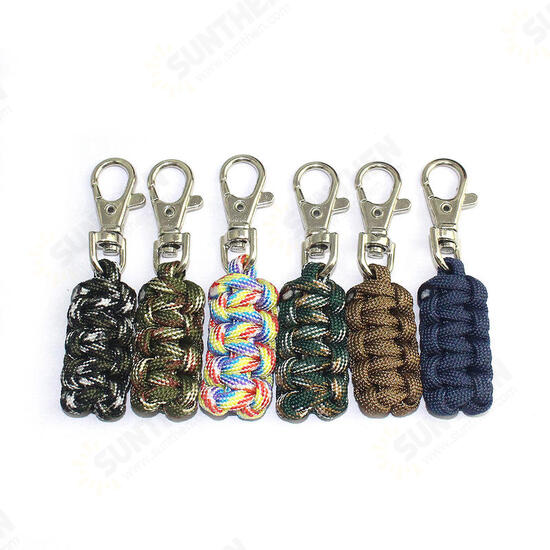 Outdoor EDC Mini Key Chain Key Ring Camping Emergency Survival Paracord Bracelet Tools Kit