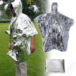 Outdoor Portable Emergency Poncho Disposable Foil Raincoat Waterproof Survival Rescue Blanket Outdoor Portable Emergency Poncho Disposable Foil Raincoat Waterproof Survival Rescue Blanket