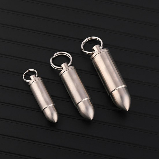 Ta6160 Titanium Pill Case Waterproof EDC Seal Canister Survival Emergency Container Pill Box