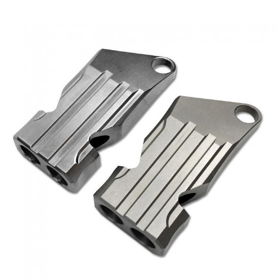 Titanium Alloy Double Pipe Whistle Camping Hiking Survival Whistle Keychain Whistle Key Finder
