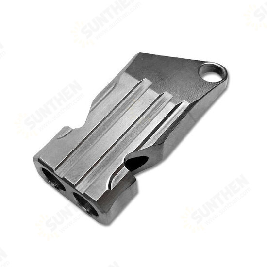 Titanium Alloy Double Pipe Whistle Camping Hiking Survival Whistle Keychain Whistle Key Finder