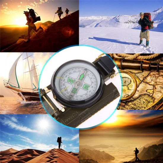 Waterproof Luminous Compass American Multifunctional Folding Pointer Guide 1:25000 Map Scale