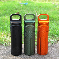Outdoor CNC Waterproof Pill Storage Case EDC Seal Canister Survival Emergency Container Outdoor CNC Waterproof Pill Storage Case EDC Seal Canister Survival Emergency Container