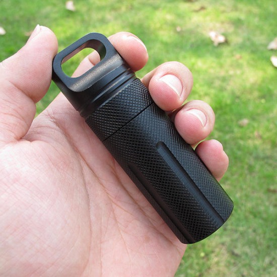 Outdoor CNC Waterproof Pill Storage Case EDC Seal Canister Survival Emergency Container