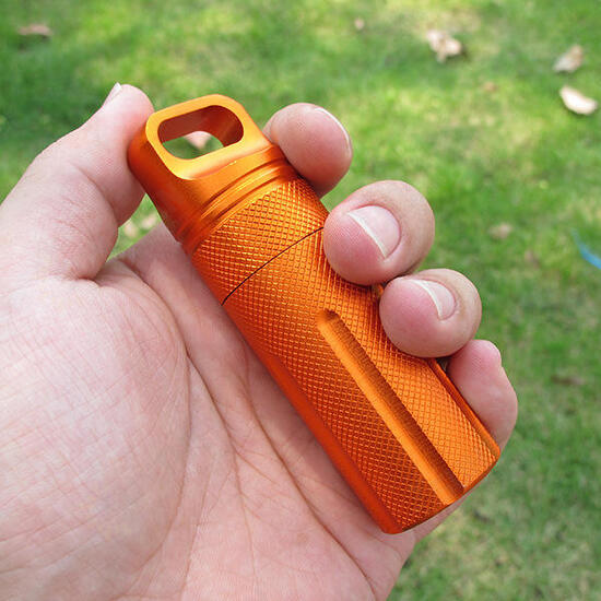 Outdoor CNC Waterproof Pill Storage Case EDC Seal Canister Survival Emergency Container