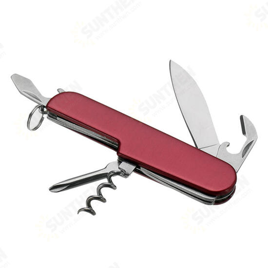 5 in 1 Stainless Steel Multifunction Army Folding Knife Opener Fishing Line Cutter Tool