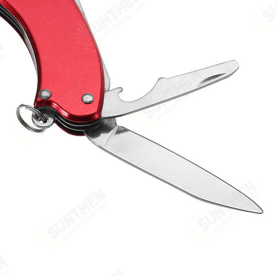 8 in 1 Multifunction Mini Folding Knife Tools Fishing Line Cutter Saw Screwdriver Key Chain