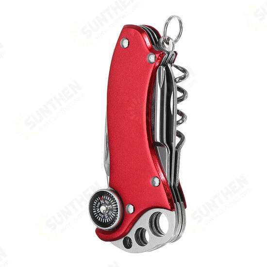 8 in 1 Multifunction Mini Folding Knife Tools Fishing Line Cutter Saw Screwdriver Key Chain