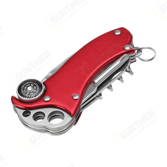 8 in 1 Multifunction Mini Folding Knife Tools Fishing Line Cutter Saw Screwdriver Key Chain