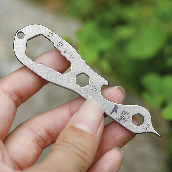 Ti1705 Pure Titanium Outdoor Camping Multifunctional Tools Hex Wrench Bottle Opener Spanner Flat Screwdriver