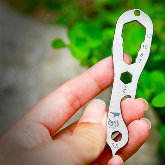 Ti1705 Pure Titanium Outdoor Camping Multifunctional Tools Hex Wrench Bottle Opener Spanner Flat Screwdriver