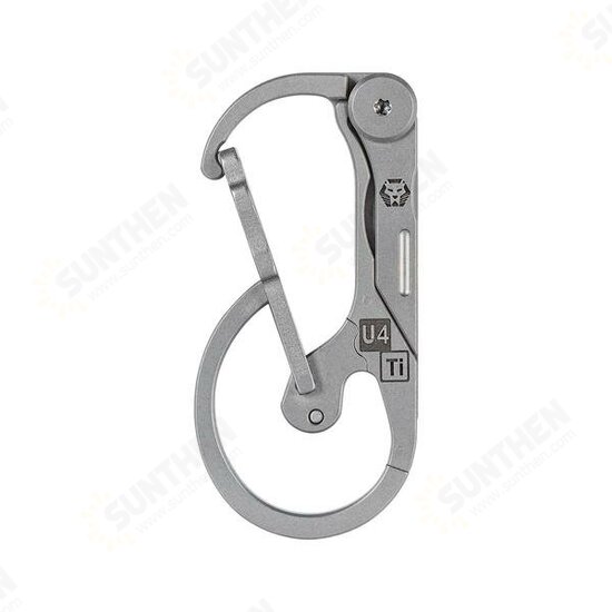 U4 Keychain Carabiner Knife Utility Pocket Folding Knife Titanium Alloy Replaceable Blades Outdoor Camping Climbing