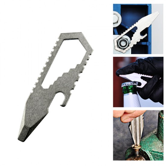 4-in-1 EDC Mini Multitools Pocket Keychain Wrench Slotted Screwdriver Bottle Opener Portable Outdoor Camping Climbing
