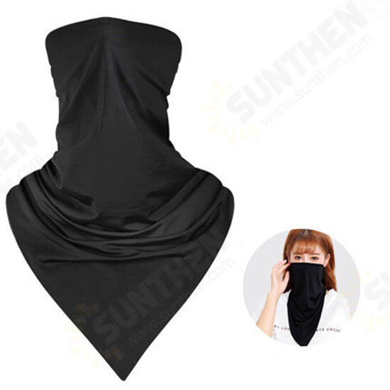 Unisex Dustproof Triangle Breathable Ice Silk Head Scarf Multifunction Cycling Windproof Seamless Face Mask