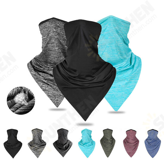 Unisex Dustproof Triangle Breathable Ice Silk Head Scarf Multifunction Cycling Windproof Seamless Face Mask