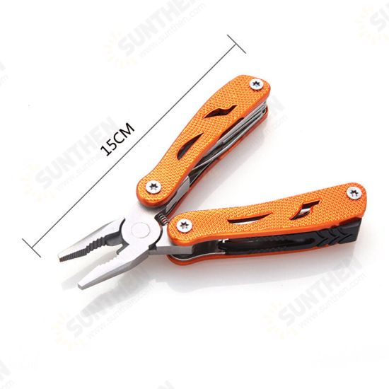 6 in 1 EDC Multitools Survival Tool Kit Portable Plier Flashlight Folding Hand Knife For Outdoor Survival Camping