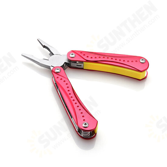 9-in-1 Multi-function Folding Plier EDC Bottle Opener Sharp Pocket Multitool Pliers Saw Blade Knife Screwdriver Outdoor Travel