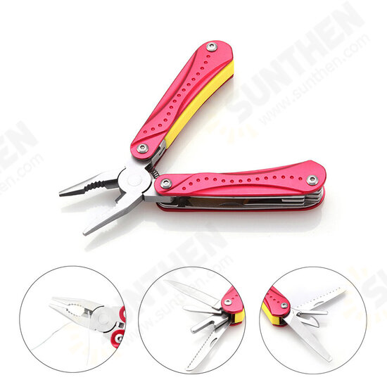 9-in-1 Multi-function Folding Plier EDC Bottle Opener Sharp Pocket Multitool Pliers Saw Blade Knife Screwdriver Outdoor Travel