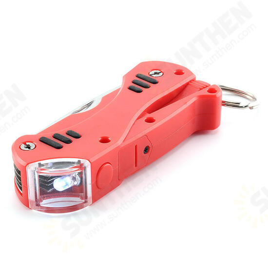 Multifunctional EDC Tools Stainless Steel Screw LED Light Window Breaker Outdoor Survival Tools