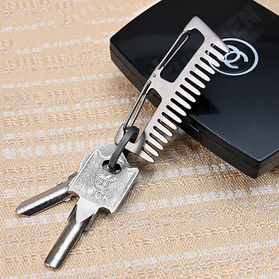 Pure Titanium Comb Keychain Anti-Static Lightweight Carabiner Mountaineering Buckle Outdoor Travel Mountaineering Portable Hanging Buckle Pure Titanium Comb Keychain Anti-Static Lightweight Carabiner Mountaineering Buckle Outdoor Travel Mountaineering Portable Hanging Buckle