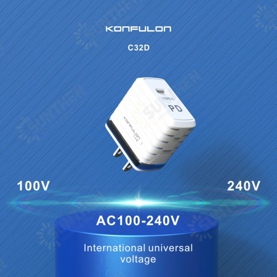 C32D 20W PD Charger Fast Charging with Type-C Charging Cable US EU Plug for iPhone Samsung Huawei Mate40 OnePlus 8 Pro