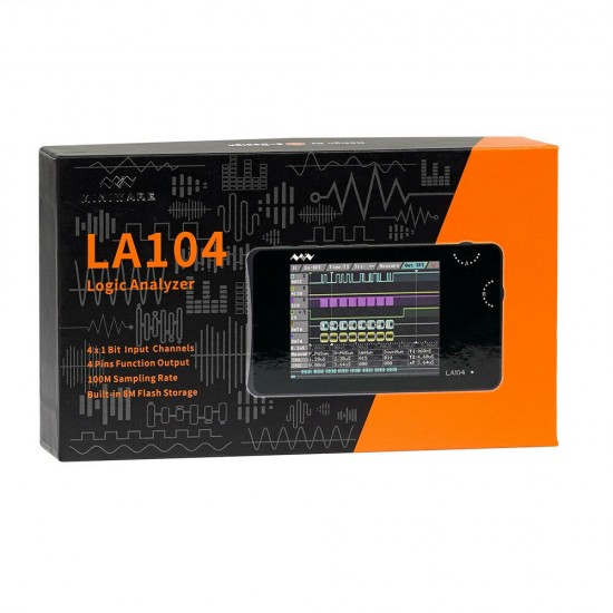LA104 Digital Logics Analyzer 2.8 inch Screen 4 Channels Oscilloscope SPI IIC UART Programmable 100MHz Max Sampling Rate