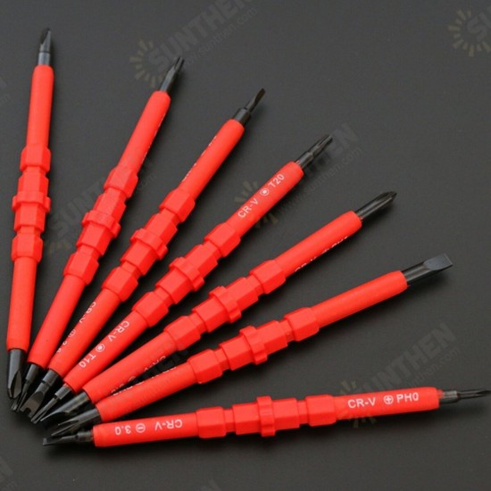 8PCS Electronic Insulated Hand Screwdriver Tools Accessory Set DIY Magnetic Tips