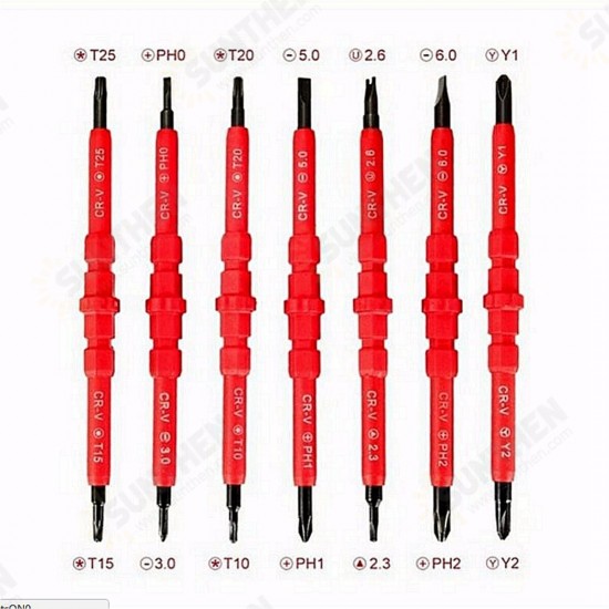 8PCS Electronic Insulated Hand Screwdriver Tools Accessory Set DIY Magnetic Tips