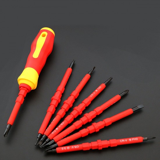 8PCS Electronic Insulated Hand Screwdriver Tools Accessory Set DIY Magnetic Tips