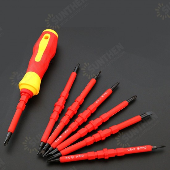 8PCS Electronic Insulated Hand Screwdriver Tools Accessory Set DIY Magnetic Tips