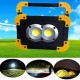 20W Double Round USB Portable Waterproof COB Camping Light Rechargeable 3Modes LED Work Light