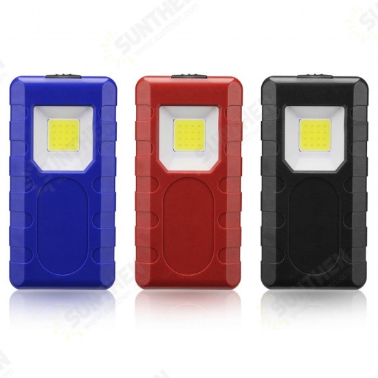 3W Portable COB Pocket Work Light Magnetic Pen Clip Camping Lamp Car Inspection Flashlight